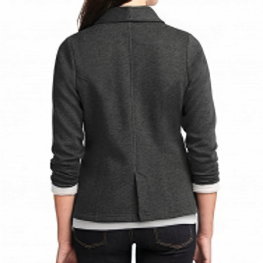 Women's Fleece Blazer Jacket, Heathered Gray