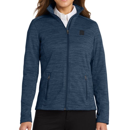 Women's Digi Stripe Fleece Jacket, Navy