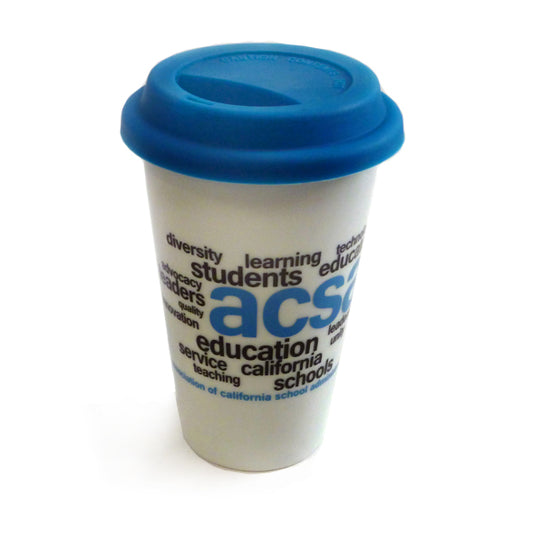 Word Cloud Ceramic Tumbler with Lid