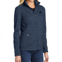 Women's Digi Stripe Fleece Jacket, Navy