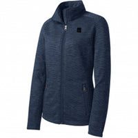 Women's Digi Stripe Fleece Jacket, Navy