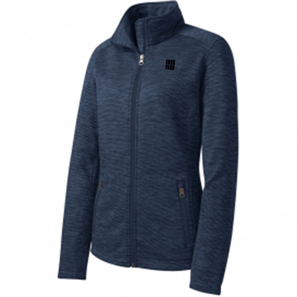 Women's Digi Stripe Fleece Jacket, Navy