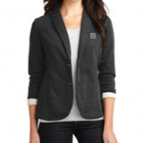 Women's Fleece Blazer Jacket, Heathered Gray