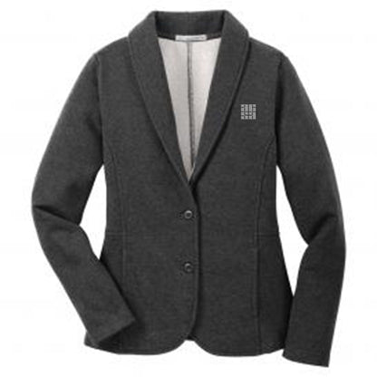 Women's Fleece Blazer Jacket, Heathered Gray