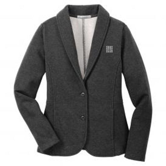Women's Fleece Blazer Jacket, Heathered Gray