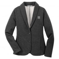 Women's Fleece Blazer Jacket, Heathered Gray
